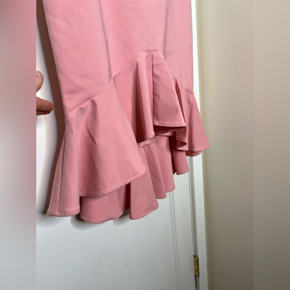 7th Avenue New York & Company Pink Flared Hi-Lo Trumpet Stretch Skirt Size 8 - Picture 6 of 10